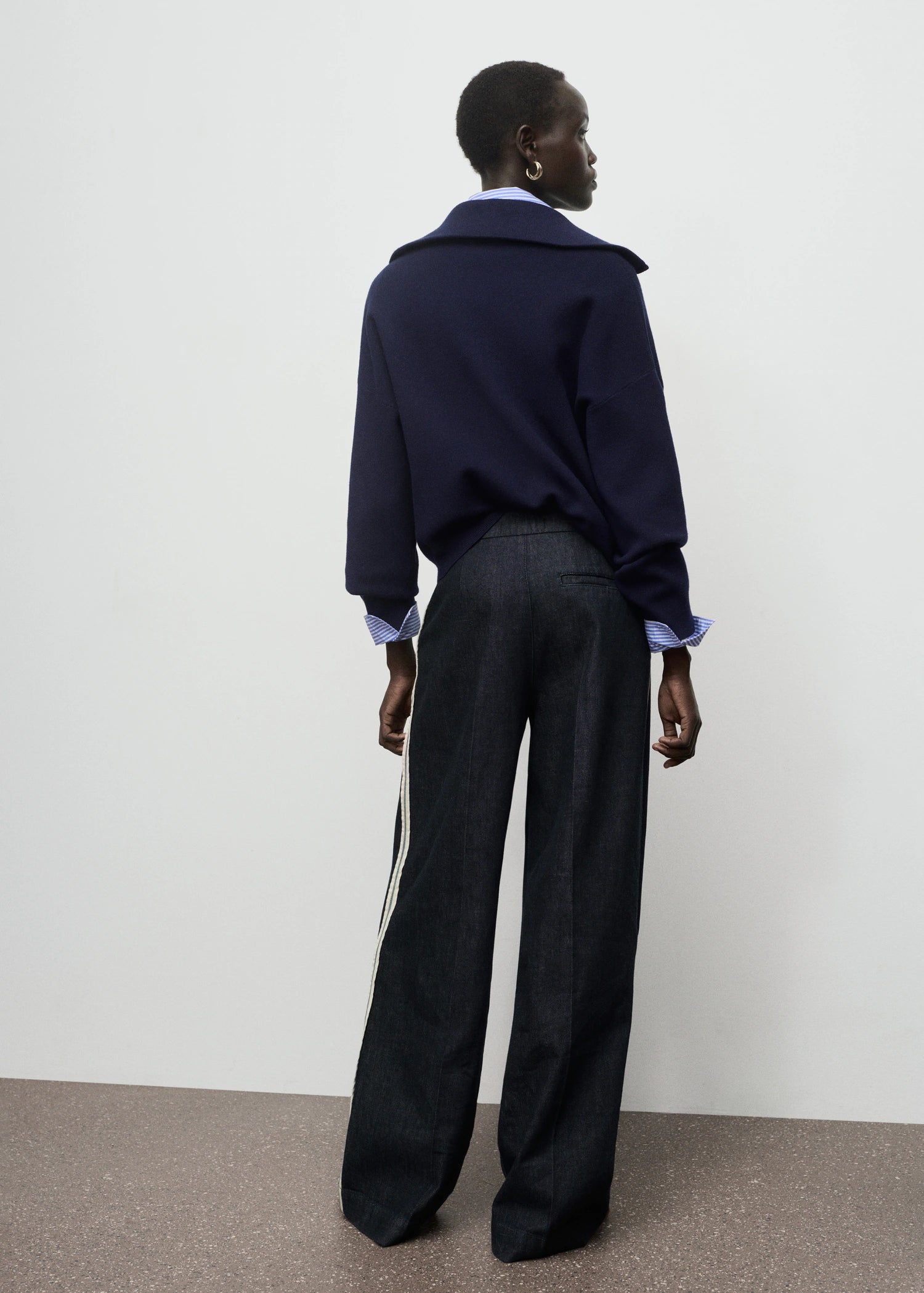 Wide Leg Striped Jeans