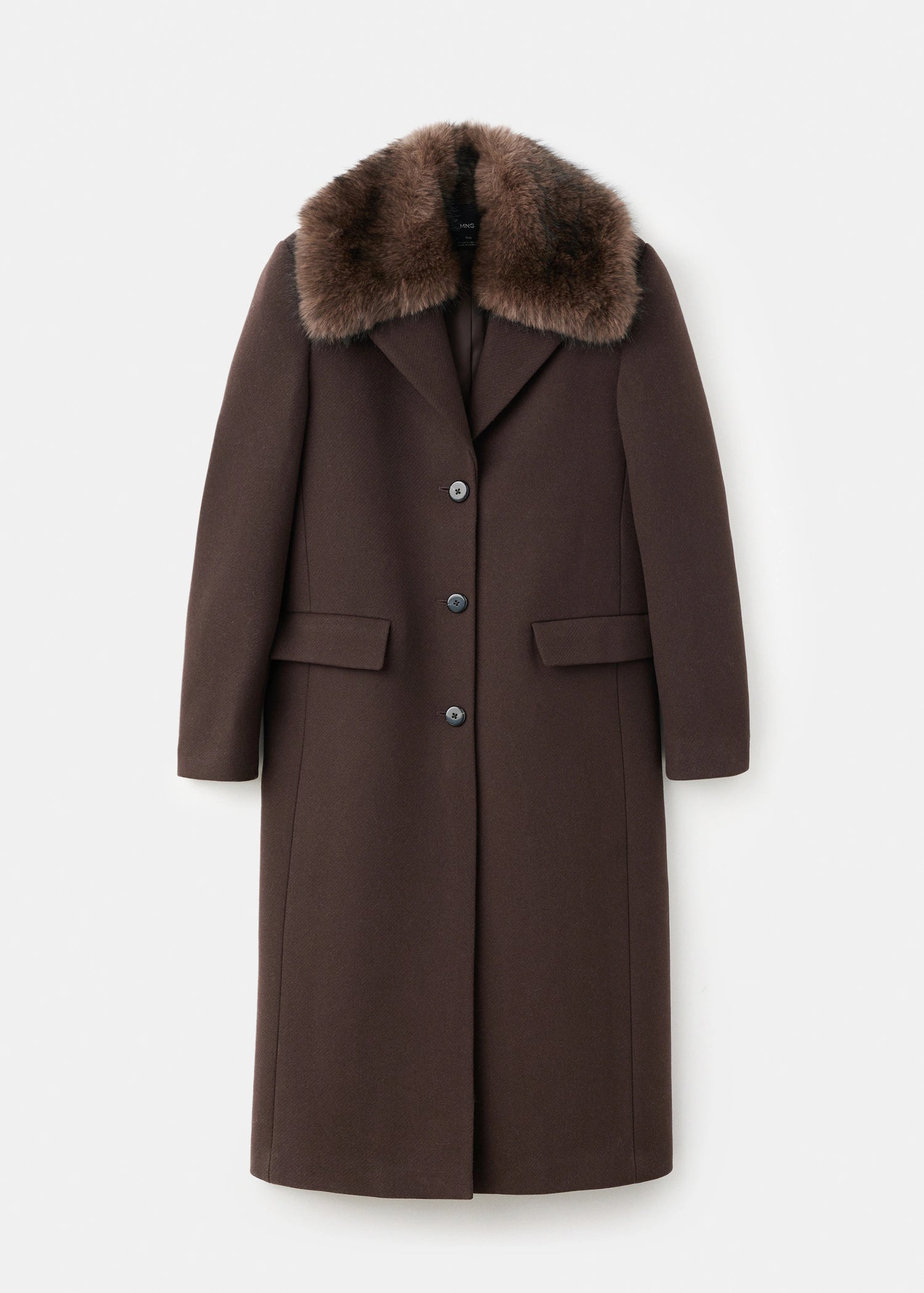 Wool Coat With Fur Collar