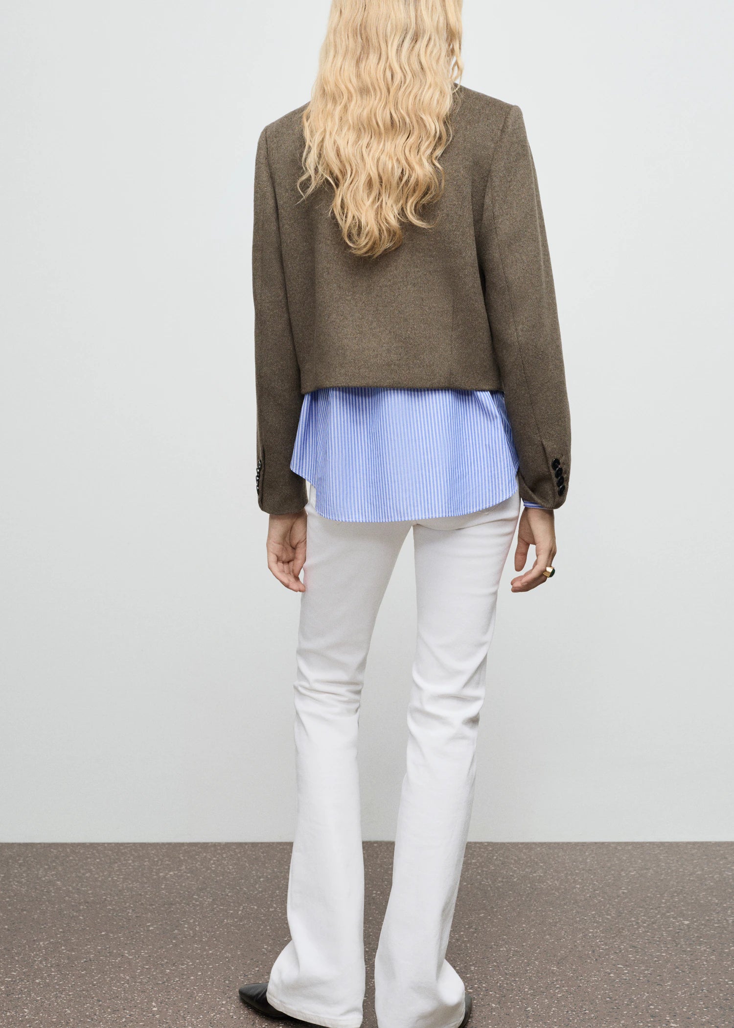 Wool Blend Jacket With Pockets