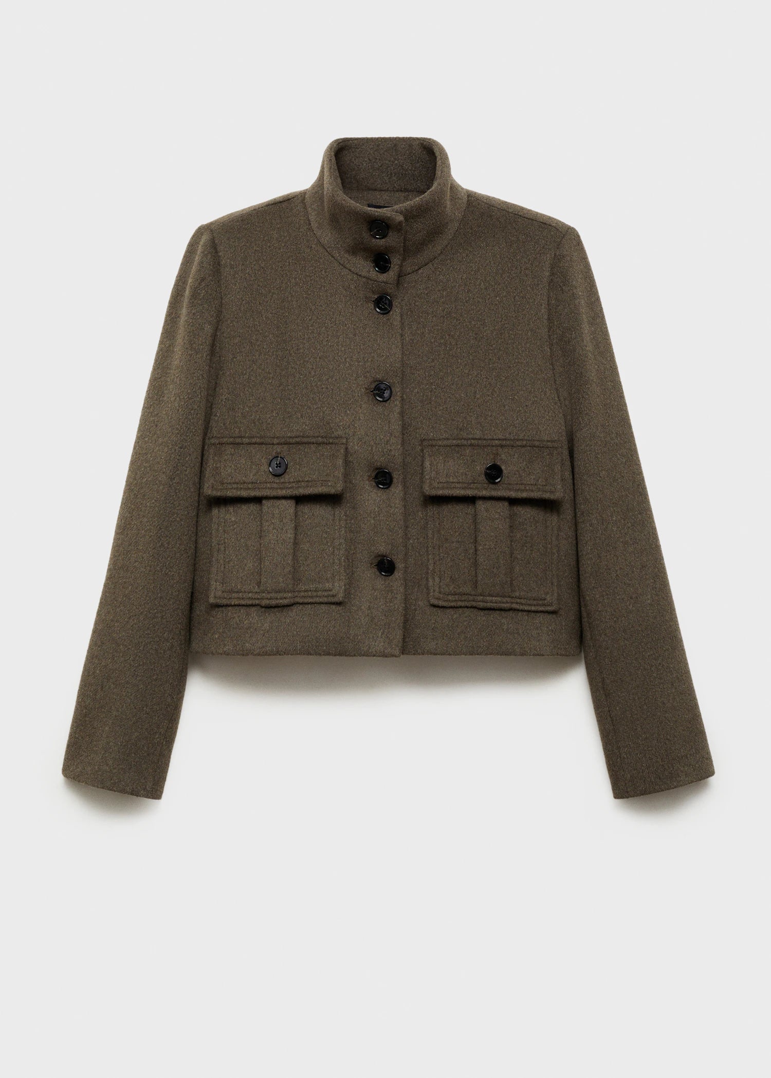 Wool Blend Jacket With Pockets