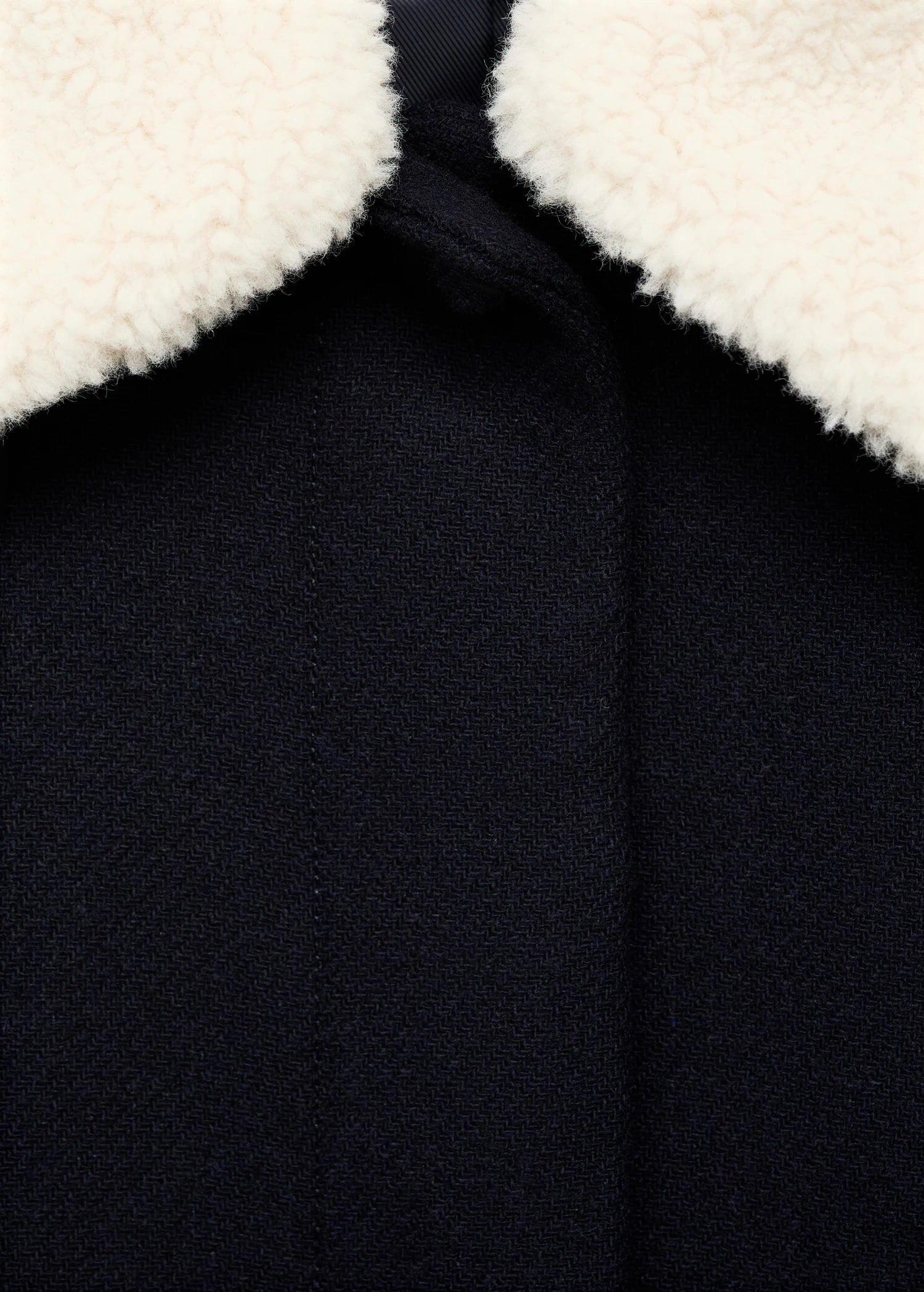 Wool Blend Jacket With Shearling Collar