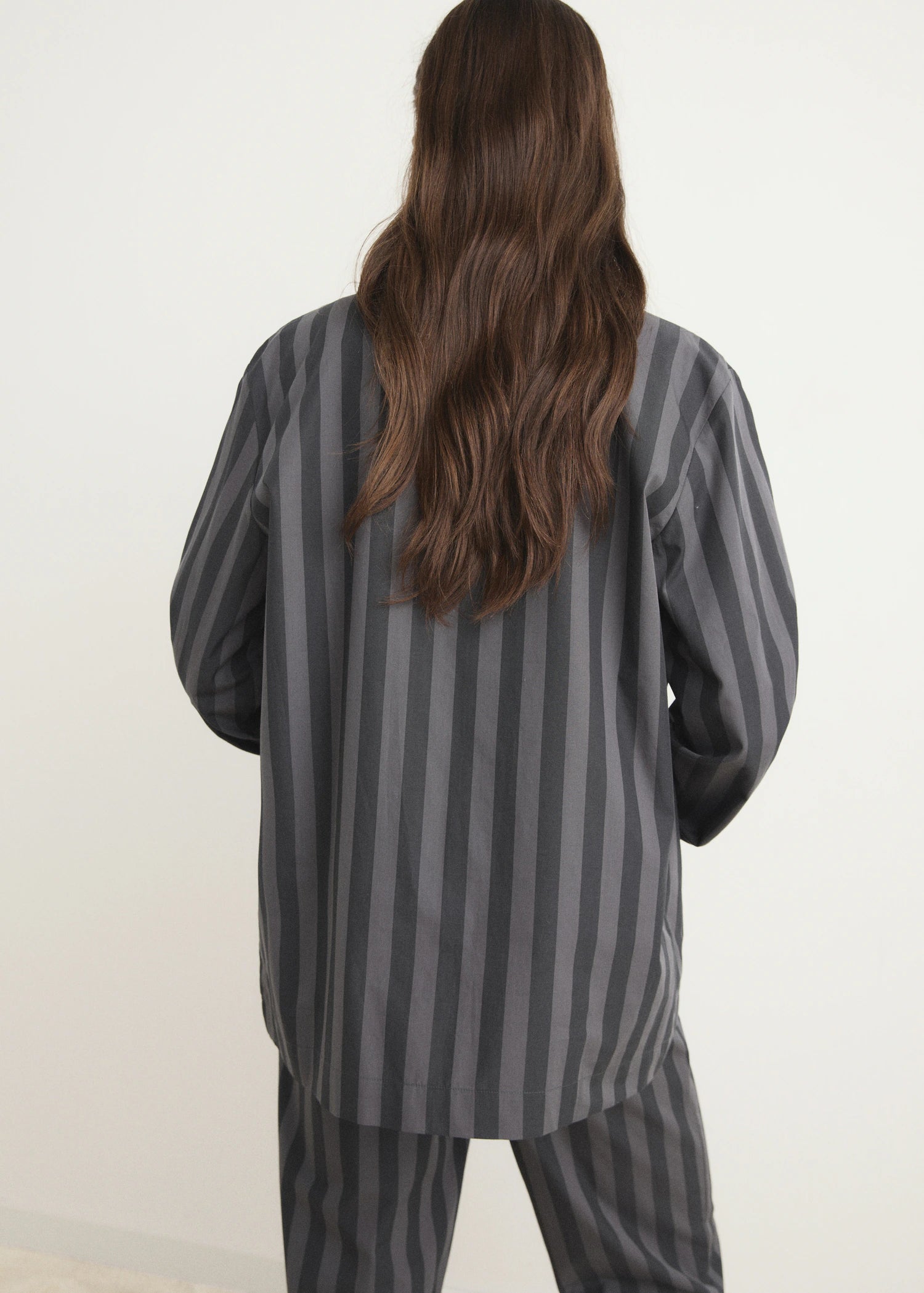 Woven Striped Pyjama Top