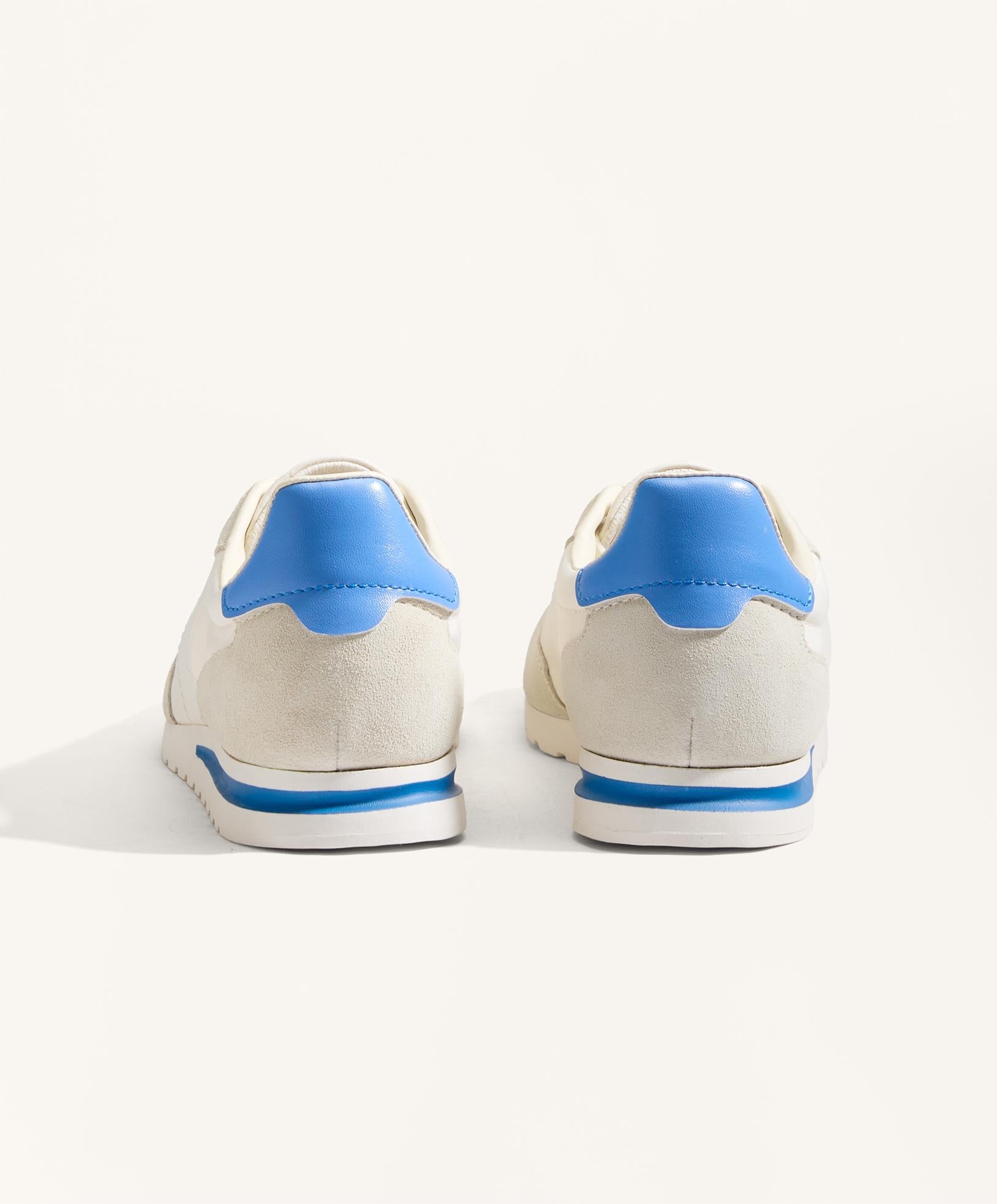 NYLON TRAINERS WITH SPLIT LEATHER PIECES