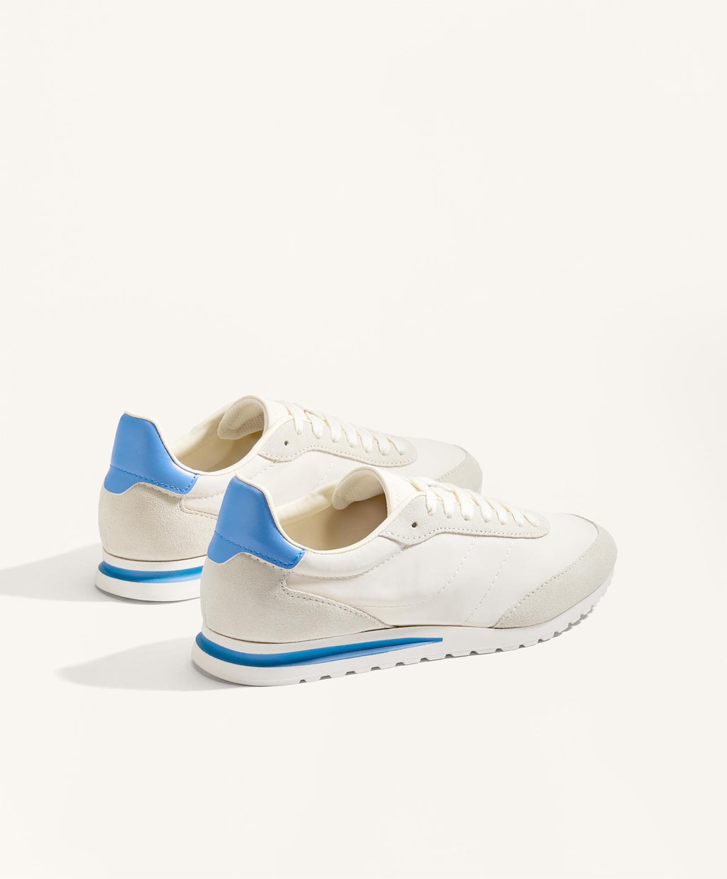 NYLON TRAINERS WITH SPLIT LEATHER PIECES