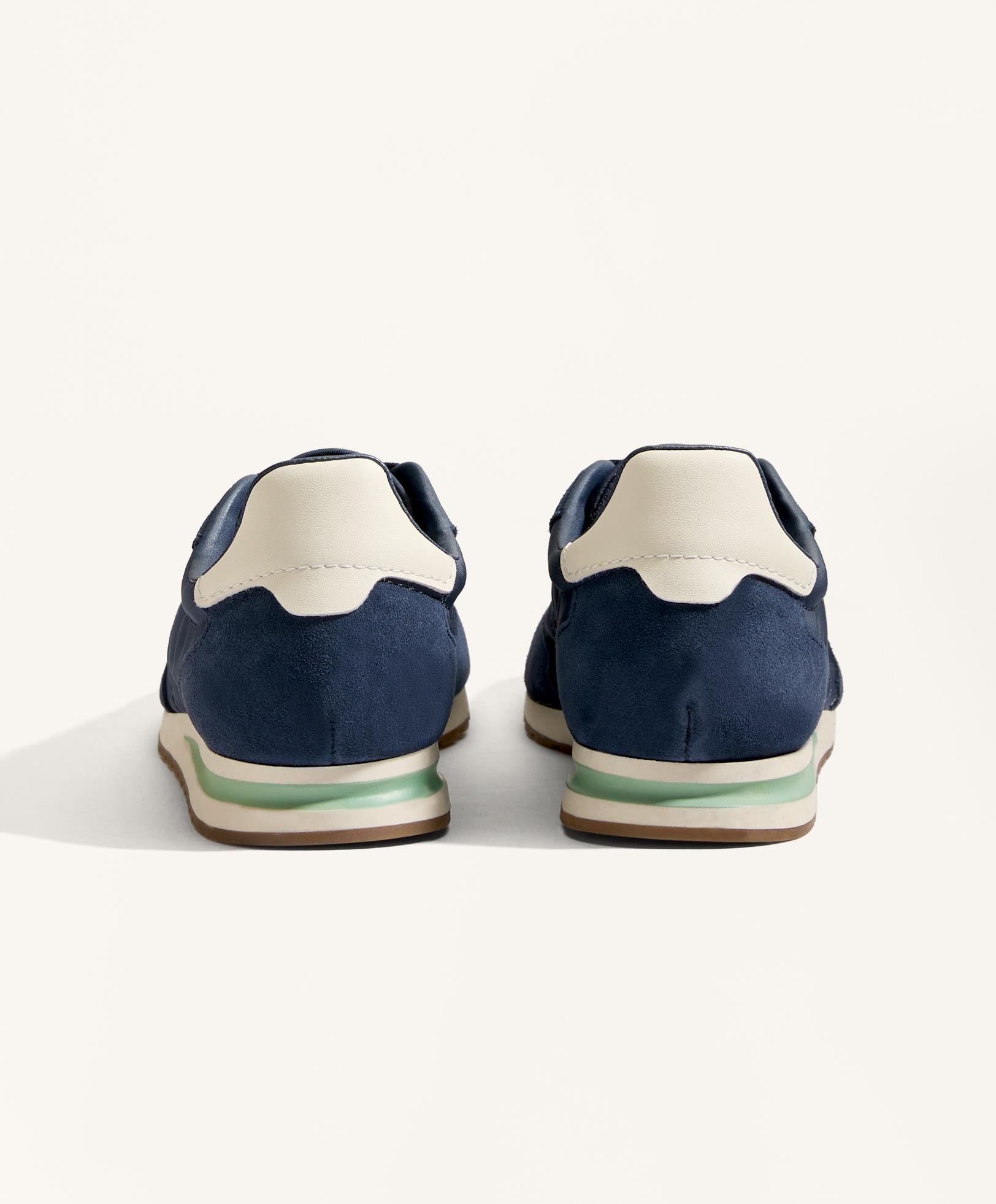NYLON TRAINERS WITH SPLIT LEATHER PIECES