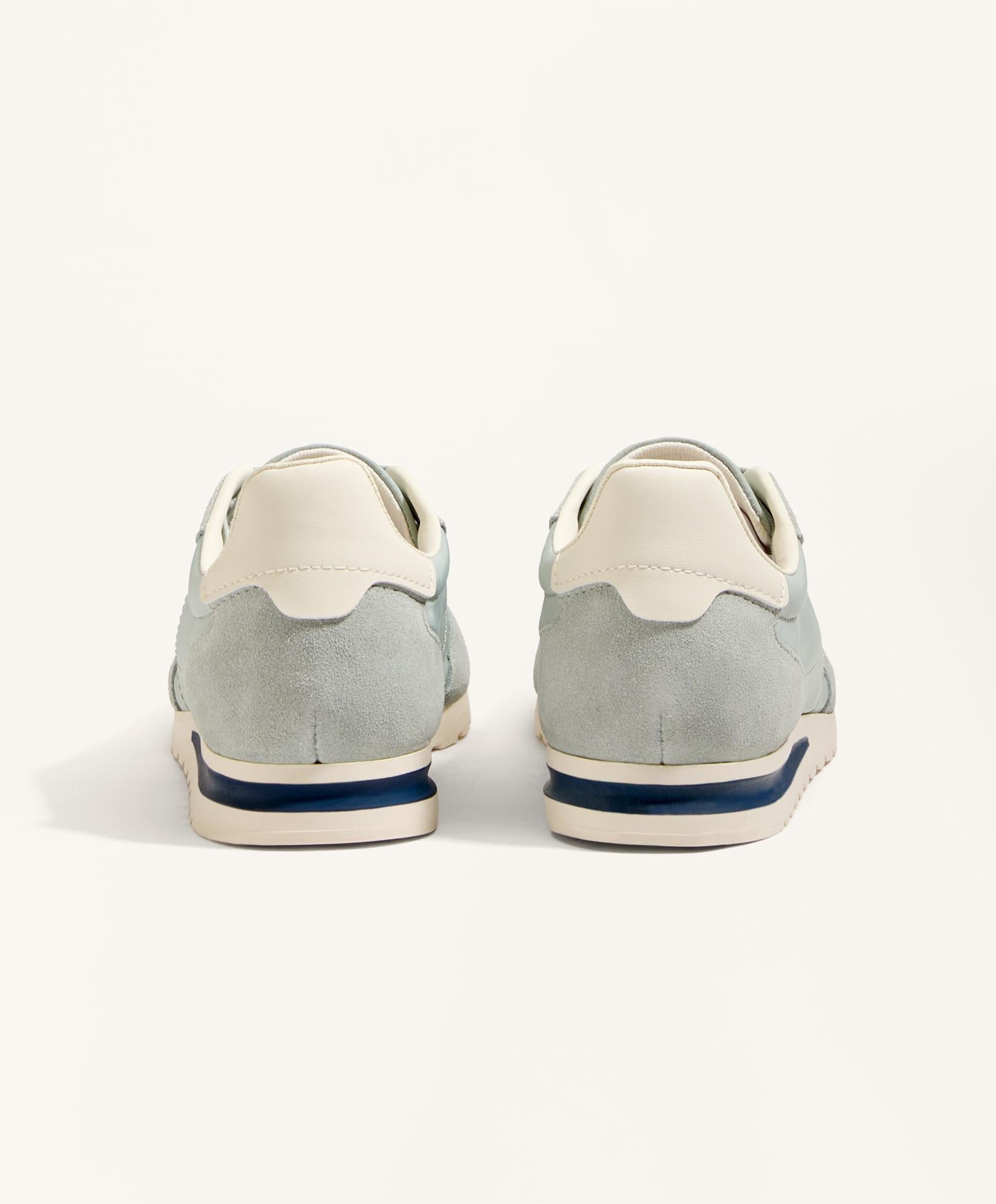 NYLON TRAINERS WITH SPLIT LEATHER PIECES