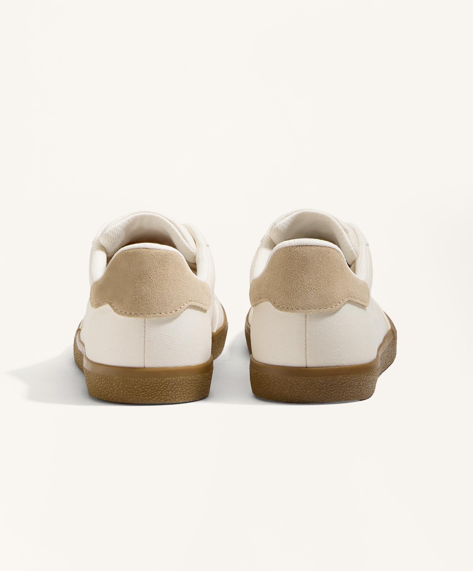 CANVAS AND SPLIT LEATHER TRAINERS