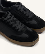 NYLON TRAINERS WITH SPLIT LEATHER PIECES