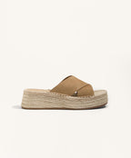 SPLIT LEATHER WEDGE SANDALS