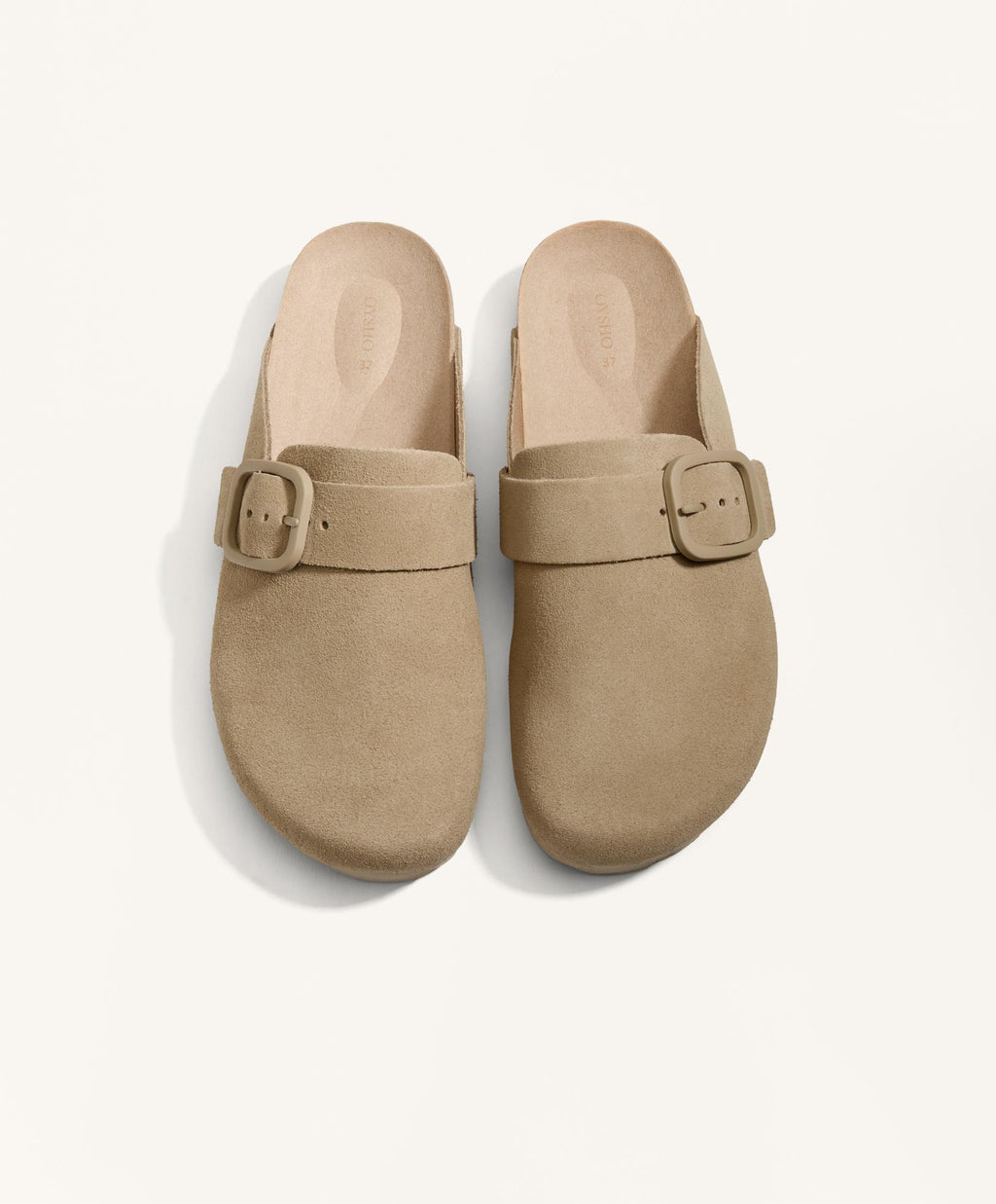 BUCKLED SPLIT LEATHER MULES