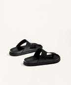T CUT LEATHER SANDALS