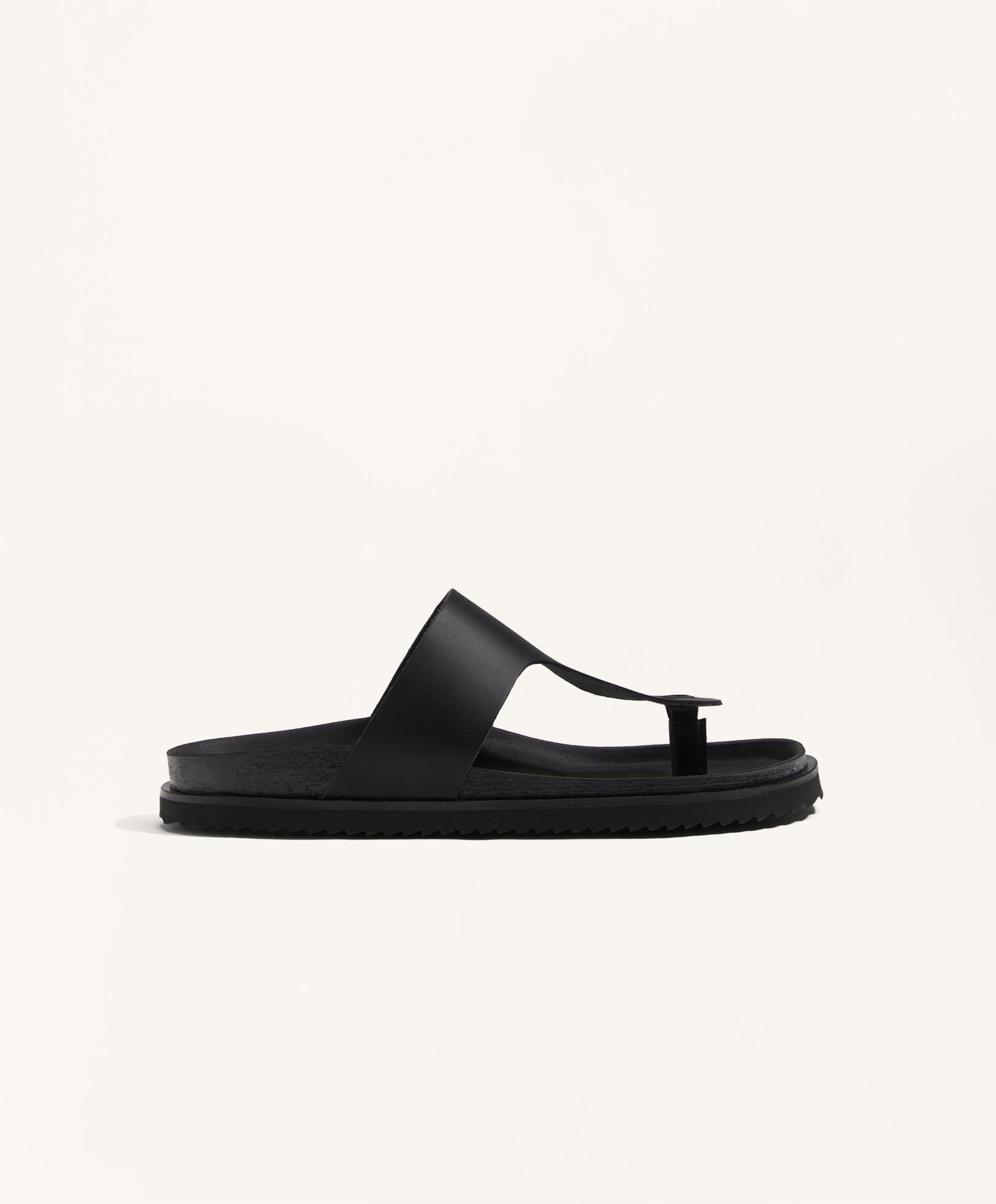T CUT LEATHER SANDALS