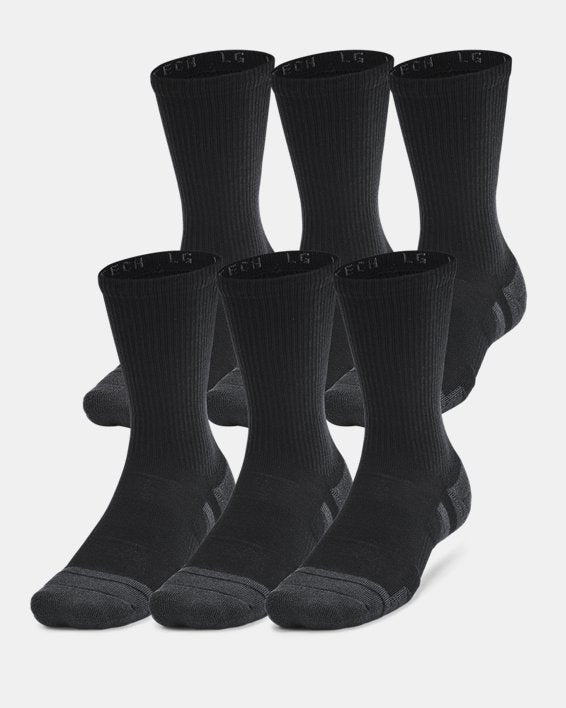 UA Performance Tech Unisex 6 Pack Crew Socks
