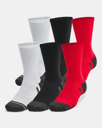 UA Performance Tech Unisex 6 Pack Crew Socks