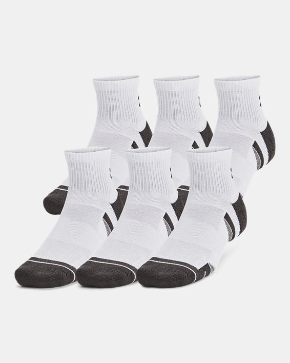 UA Performance Tech Unisex 6 Pack Quarter Socks