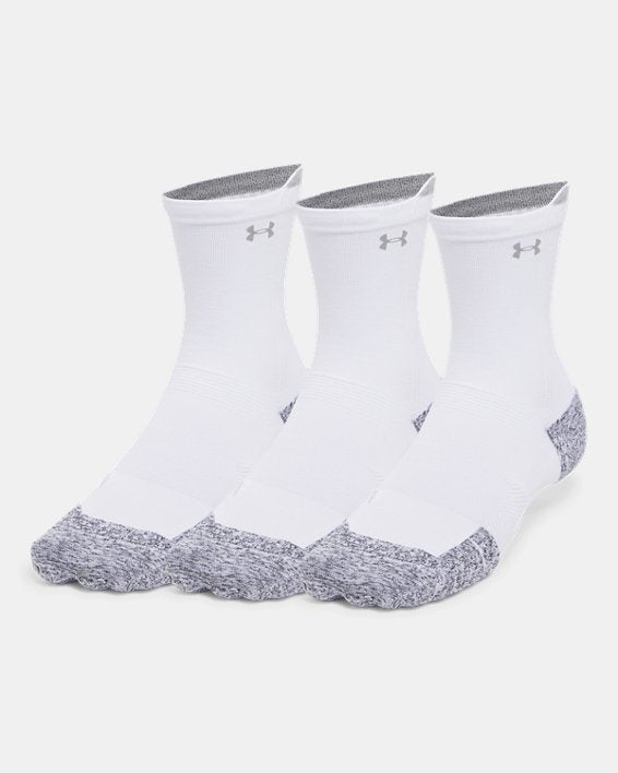 UA ArmourDry Run Cushion Unisex 3 Pack Mid Crew Socks