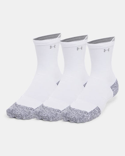 UA ArmourDry Run Cushion Unisex 3 Pack Mid Crew Socks