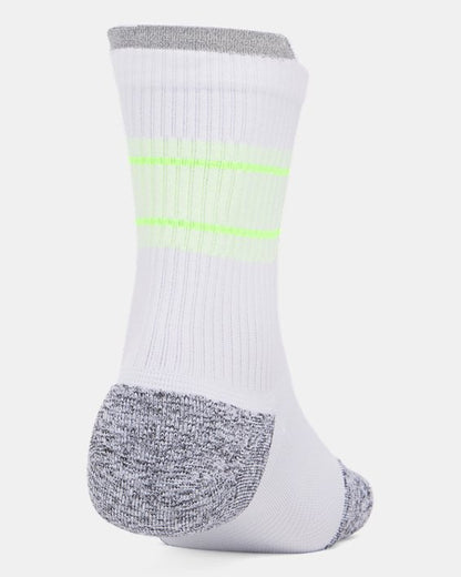 UA ArmourDry Run Cushion Unisex 3 Pack Mid Crew Socks