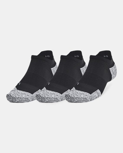 UA ArmourDry Unisex Run Cushion 3 Pack No Show Socks