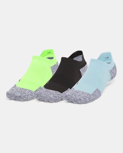 UA ArmourDry Unisex Run Cushion 3 Pack No Show Socks