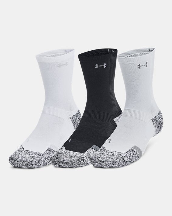UA ArmourDry Pro Unisex 3 Pack Mid Crew Socks