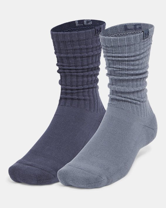 UA Sportstyle Cotton Scrunch Unisex 2 Pack Crew Socks