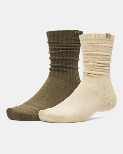 UA Sportstyle Cotton Scrunch Unisex 2 Pack Crew Socks