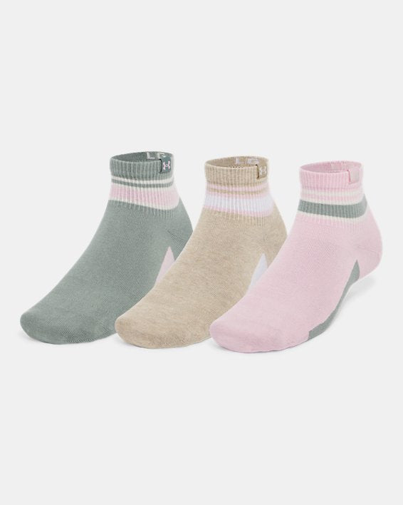 UA Sportstyle Cotton Unisex 3 Pack Quarter Socks