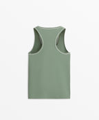 PIPING DETAIL SLEEVELESS T SHIRT