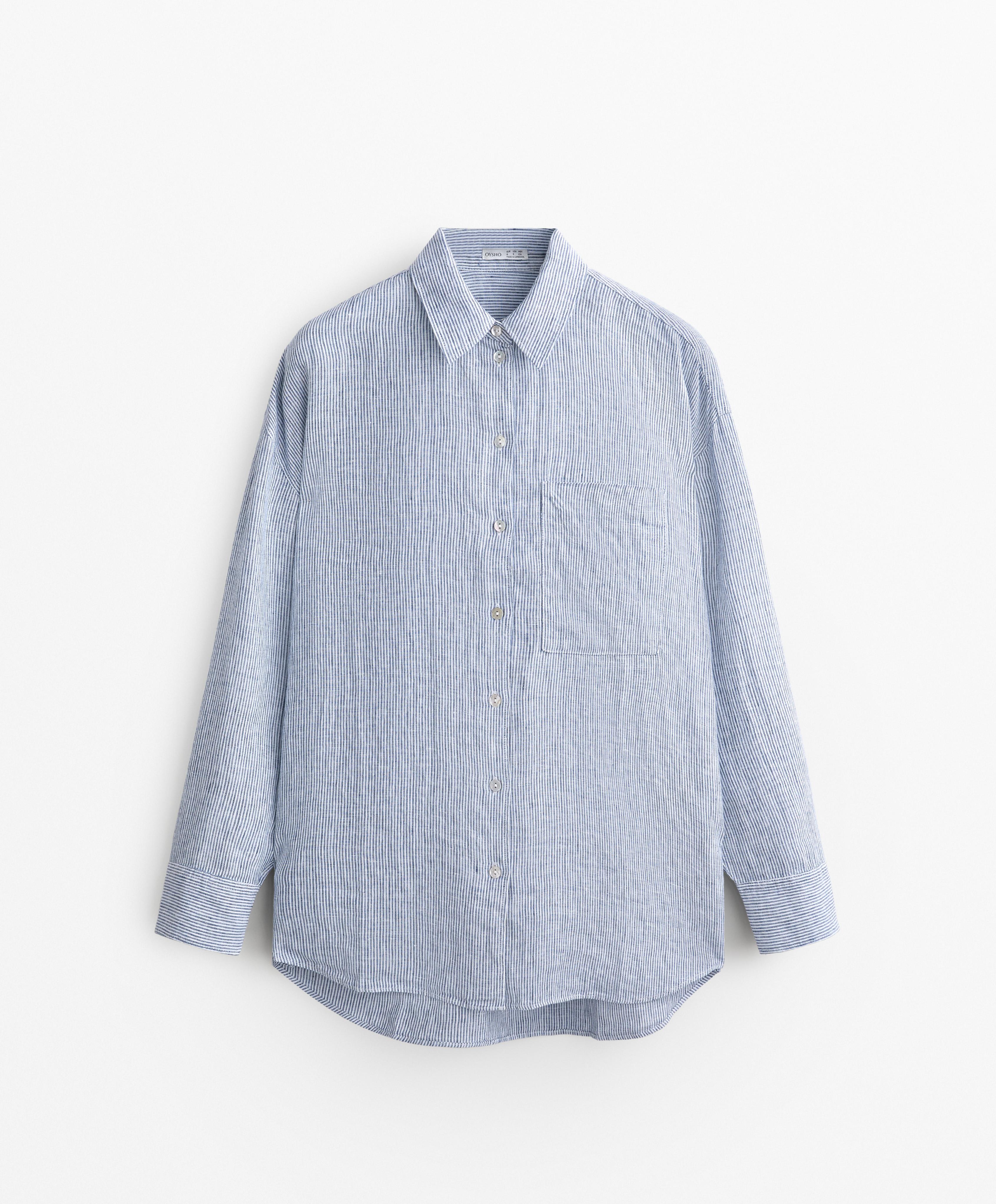 100% LINEN RELAXED STRIPED SHIRT