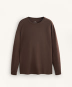 LONG SLEEVE COTTON BLEND T SHIRT.