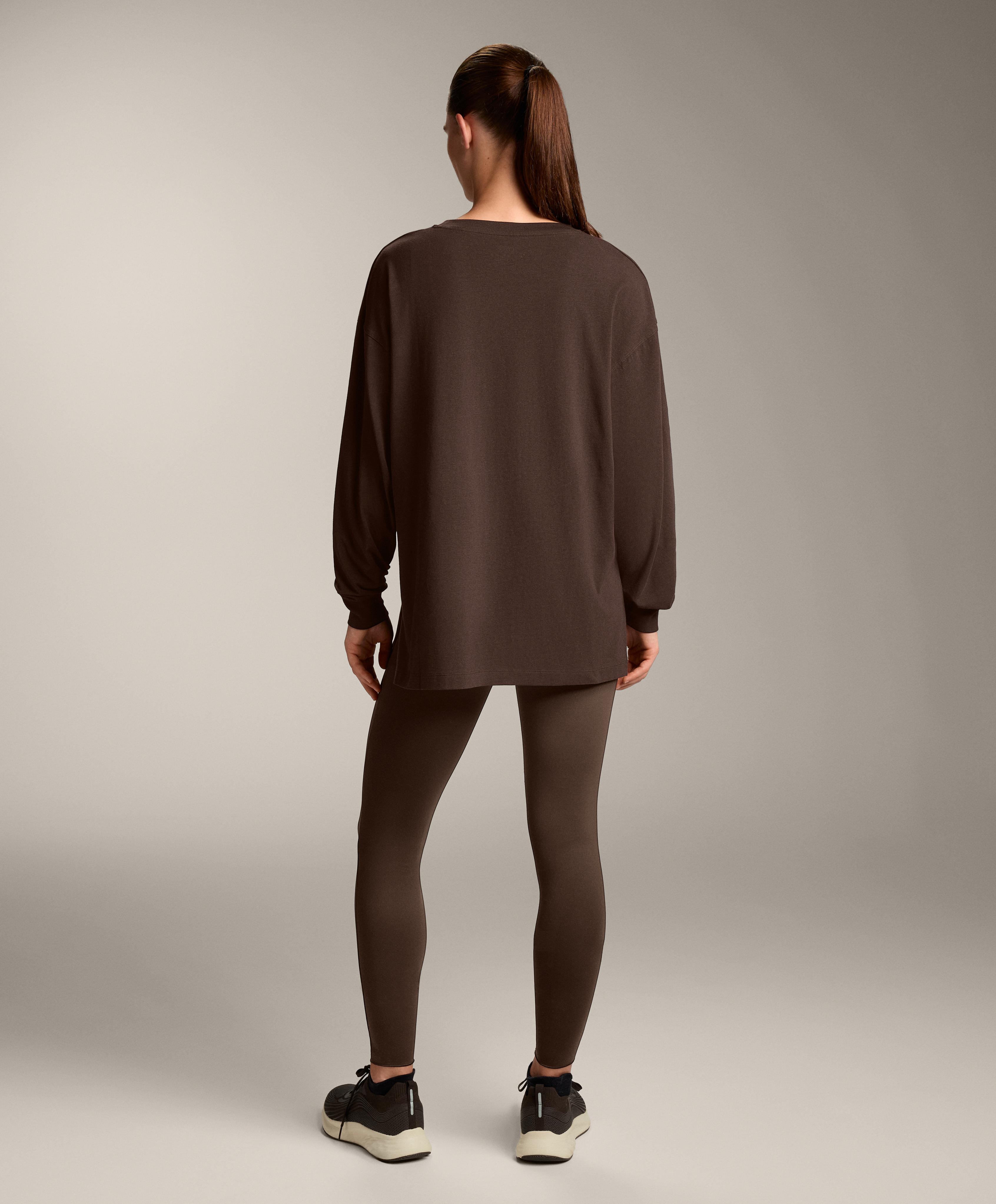 LONG SLEEVE COTTON BLEND T SHIRT.