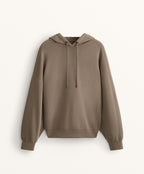 BOXY RIB DETAIL HOODIE IN SOFT MODAL