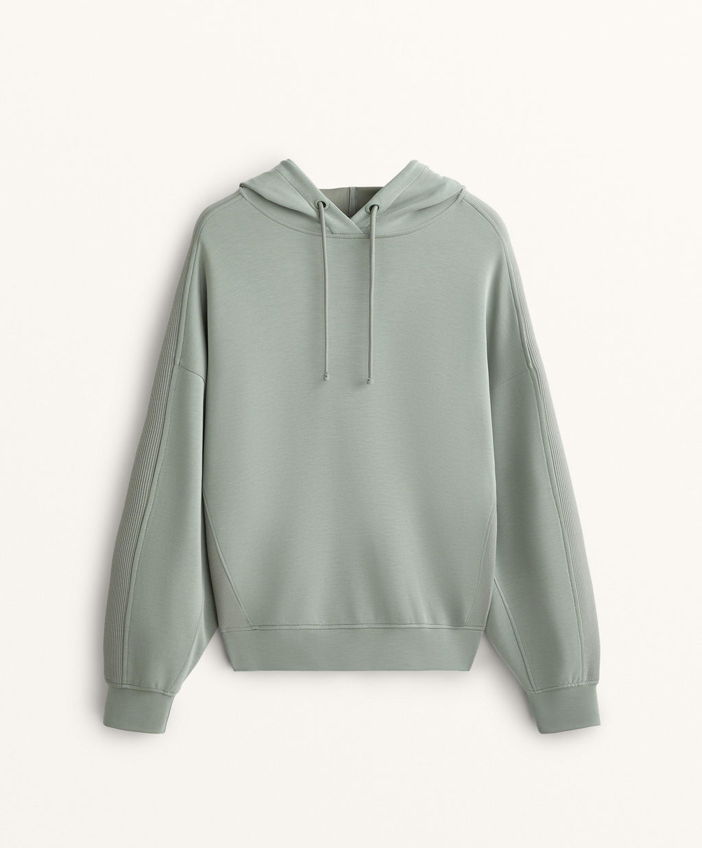 BOXY RIB DETAIL HOODIE IN SOFT MODAL