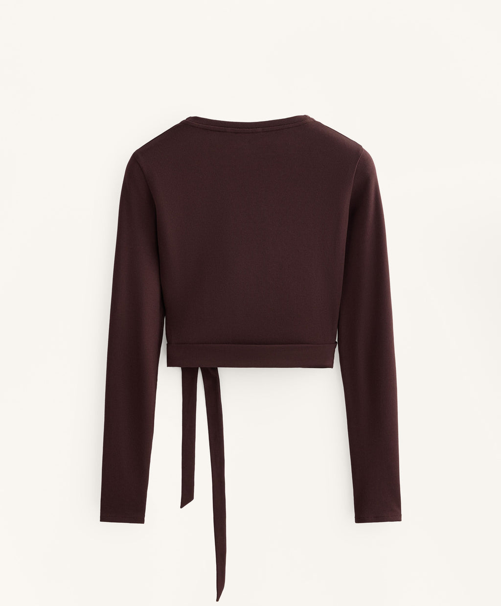 WRAP OVER RIB COTTON BLEND T SHIRT