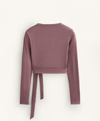 WRAP OVER RIB COTTON BLEND T SHIRT