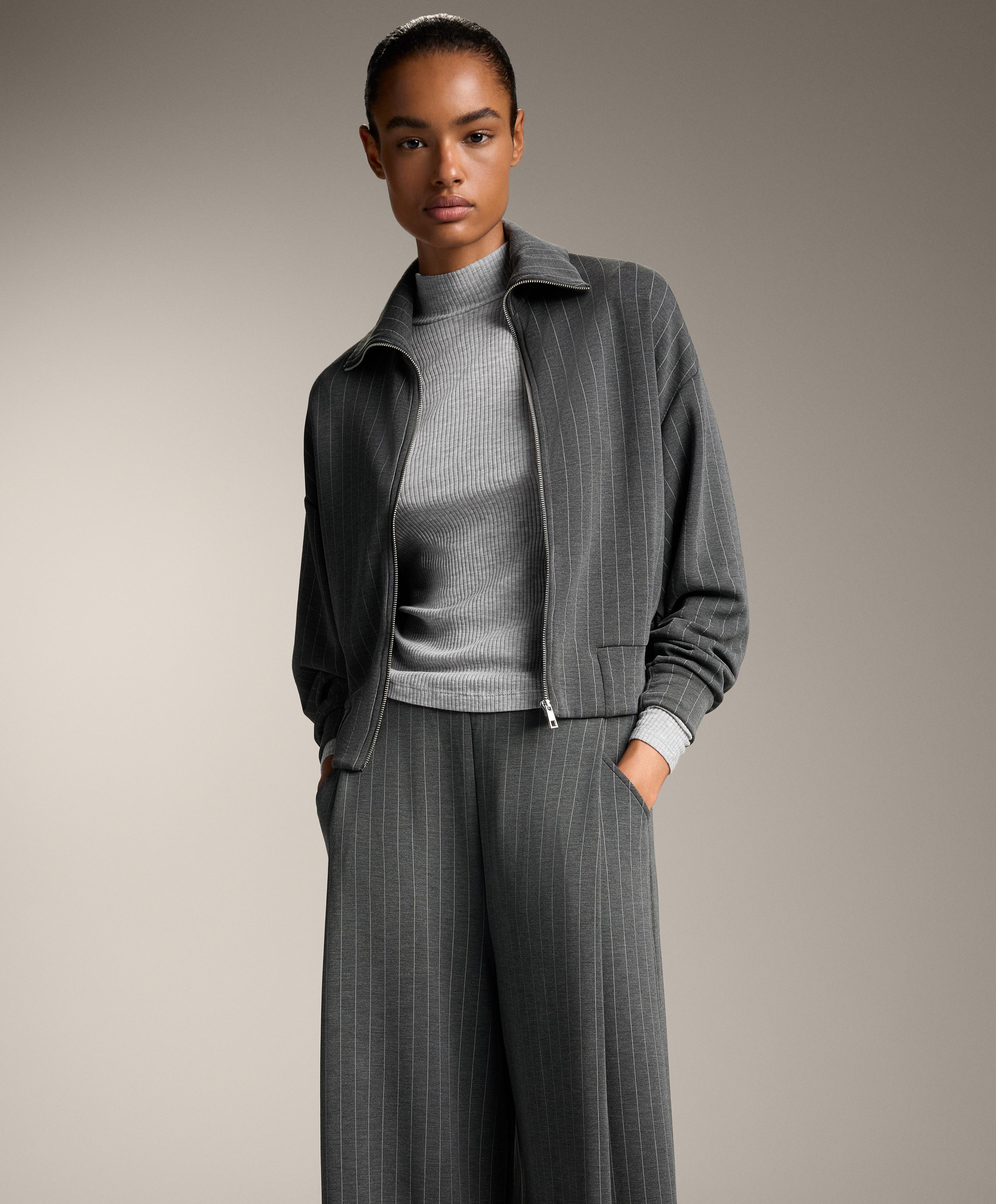 HIGH NECK RIB T SHIRT WITH LYOCELL