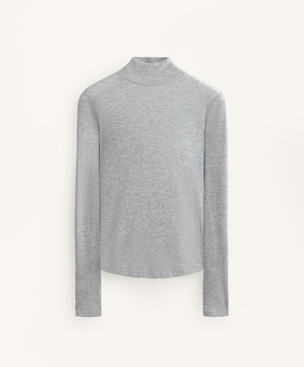 HIGH NECK RIB T SHIRT WITH LYOCELL