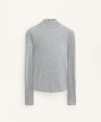HIGH NECK RIB T SHIRT WITH LYOCELL