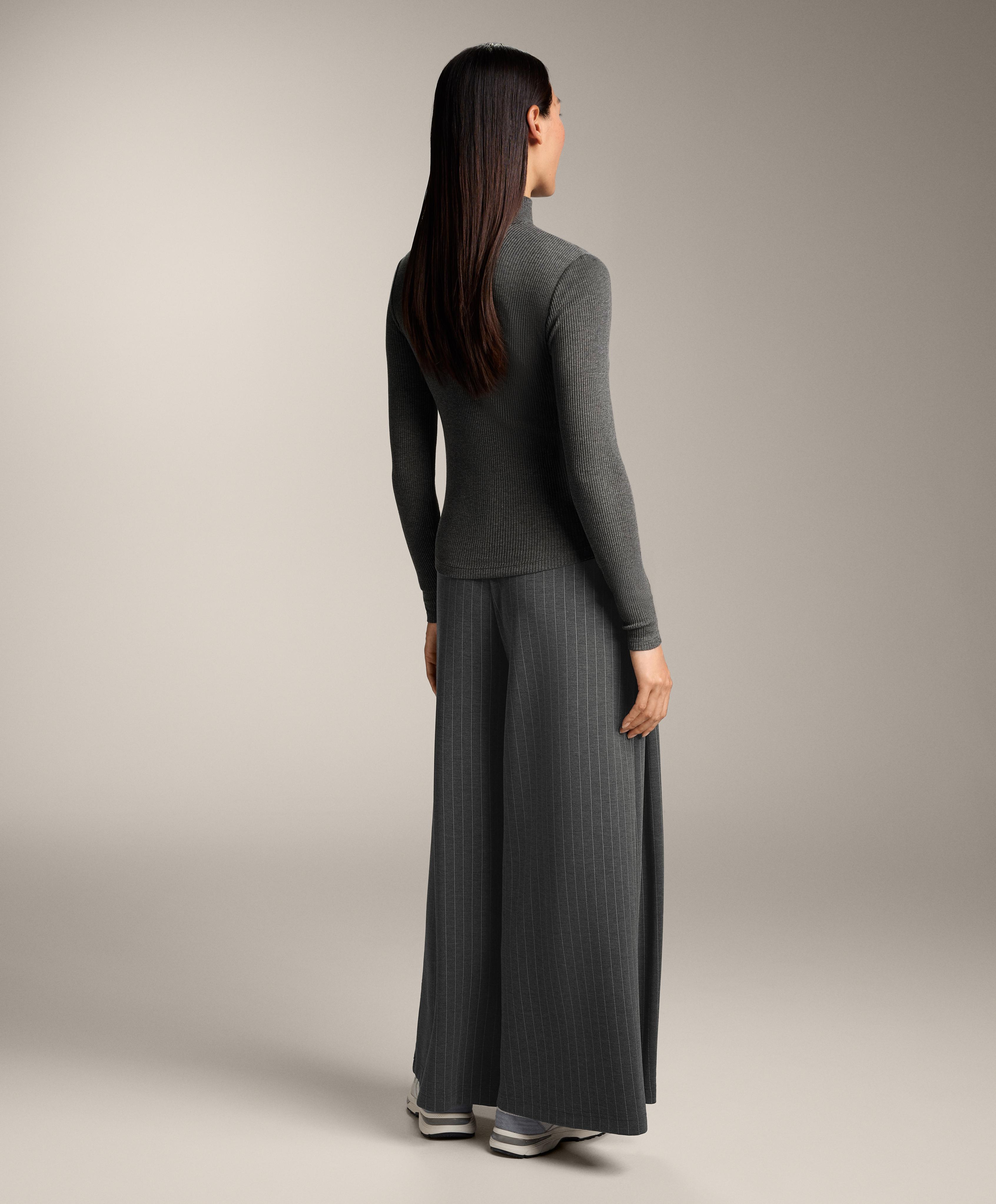 HIGH NECK RIB T SHIRT WITH LYOCELL