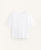 BOXY SHORT SLEEVE COTTON BLEND T SHIRT