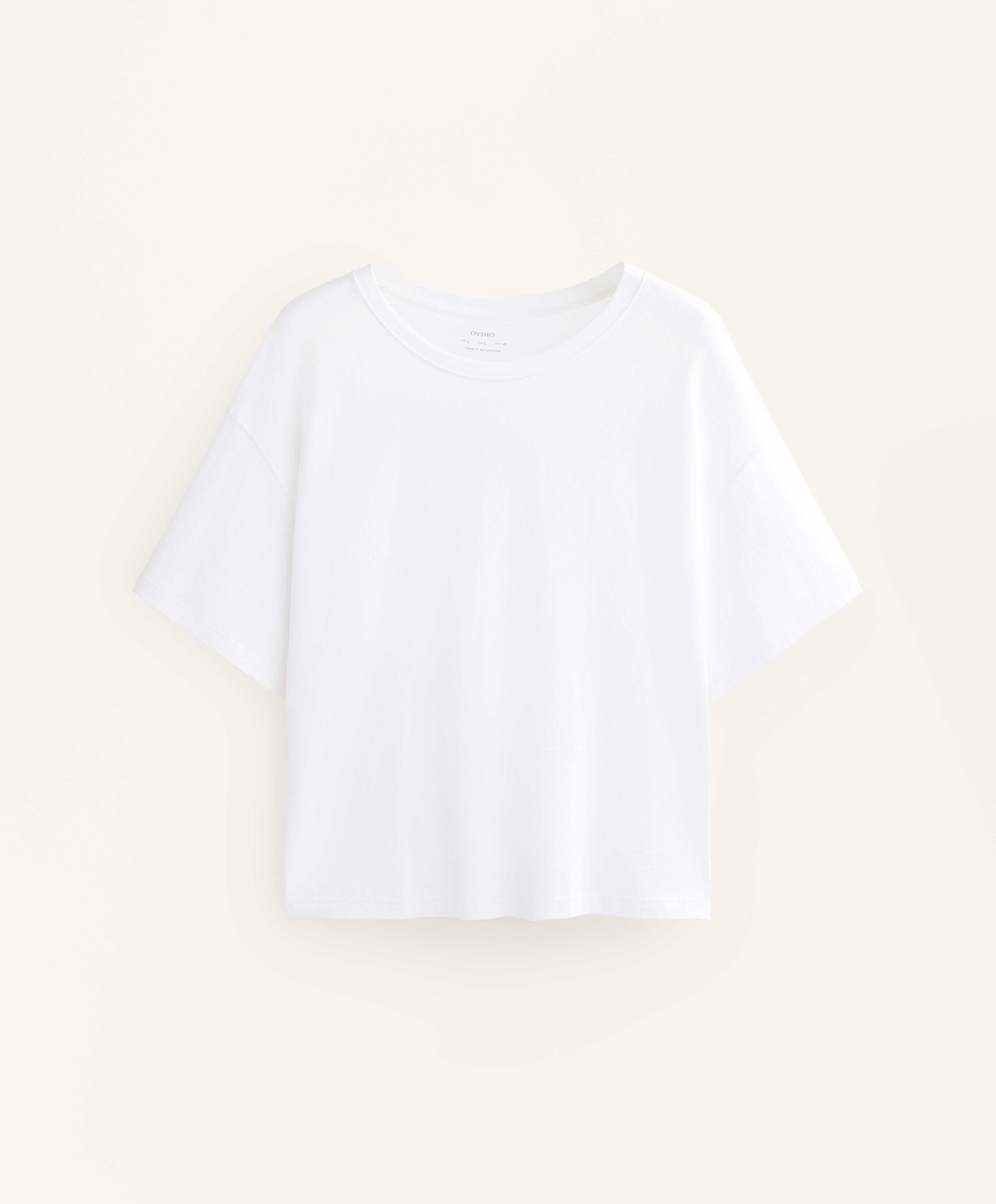 BOXY SHORT SLEEVE COTTON BLEND T SHIRT