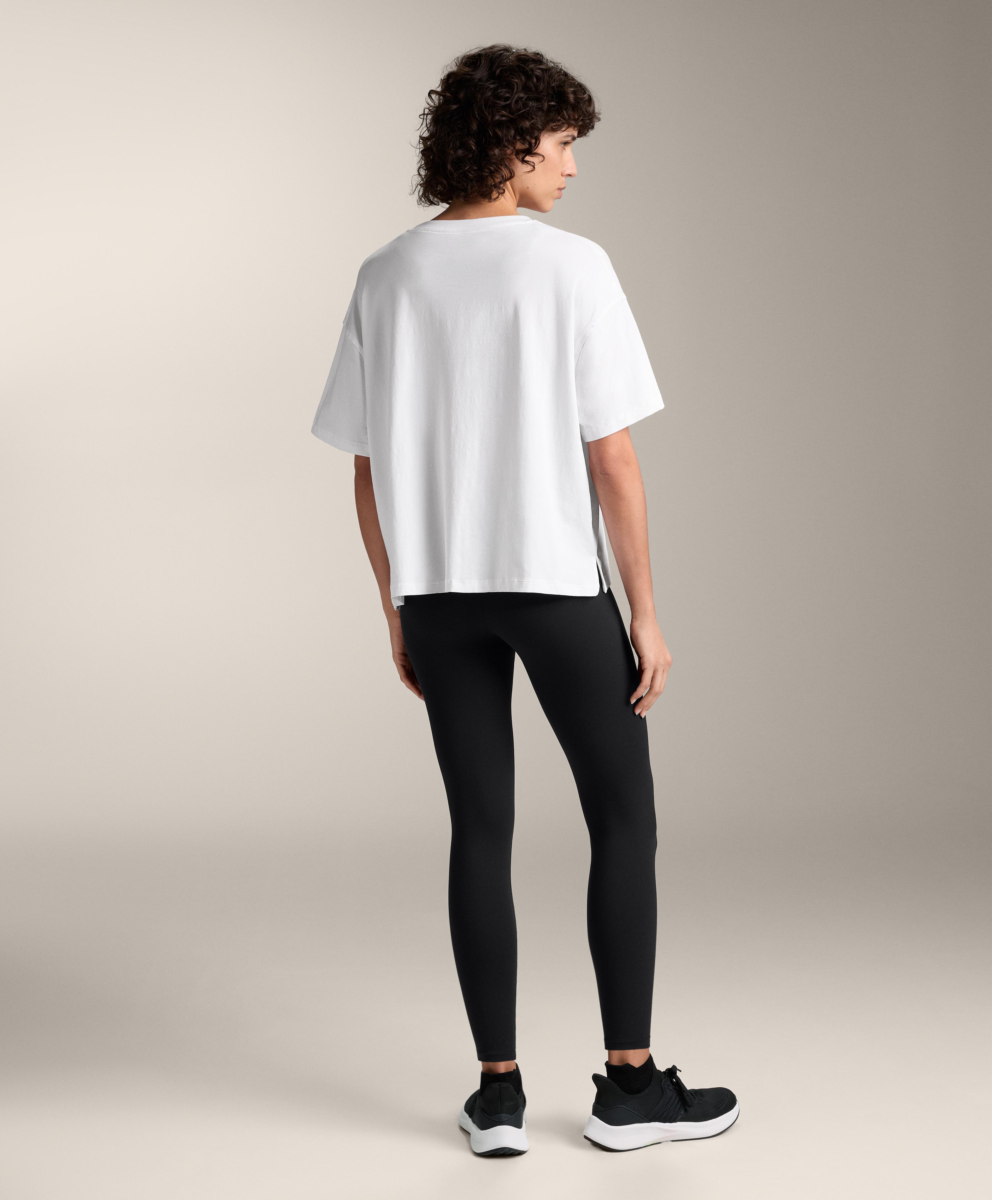 BOXY SHORT SLEEVE COTTON BLEND T SHIRT