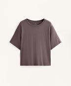 BOXY SHORT SLEEVE COTTON BLEND T SHIRT