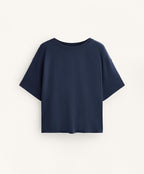 BOXY SHORT SLEEVE COTTON BLEND T SHIRT