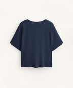 BOXY SHORT SLEEVE COTTON BLEND T SHIRT