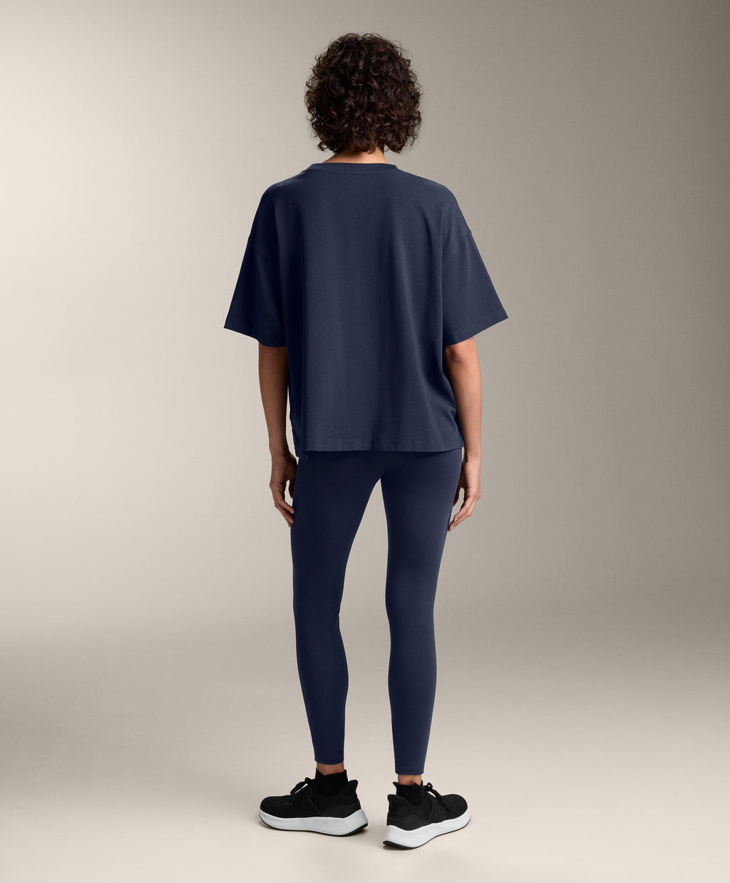 BOXY SHORT SLEEVE COTTON BLEND T SHIRT