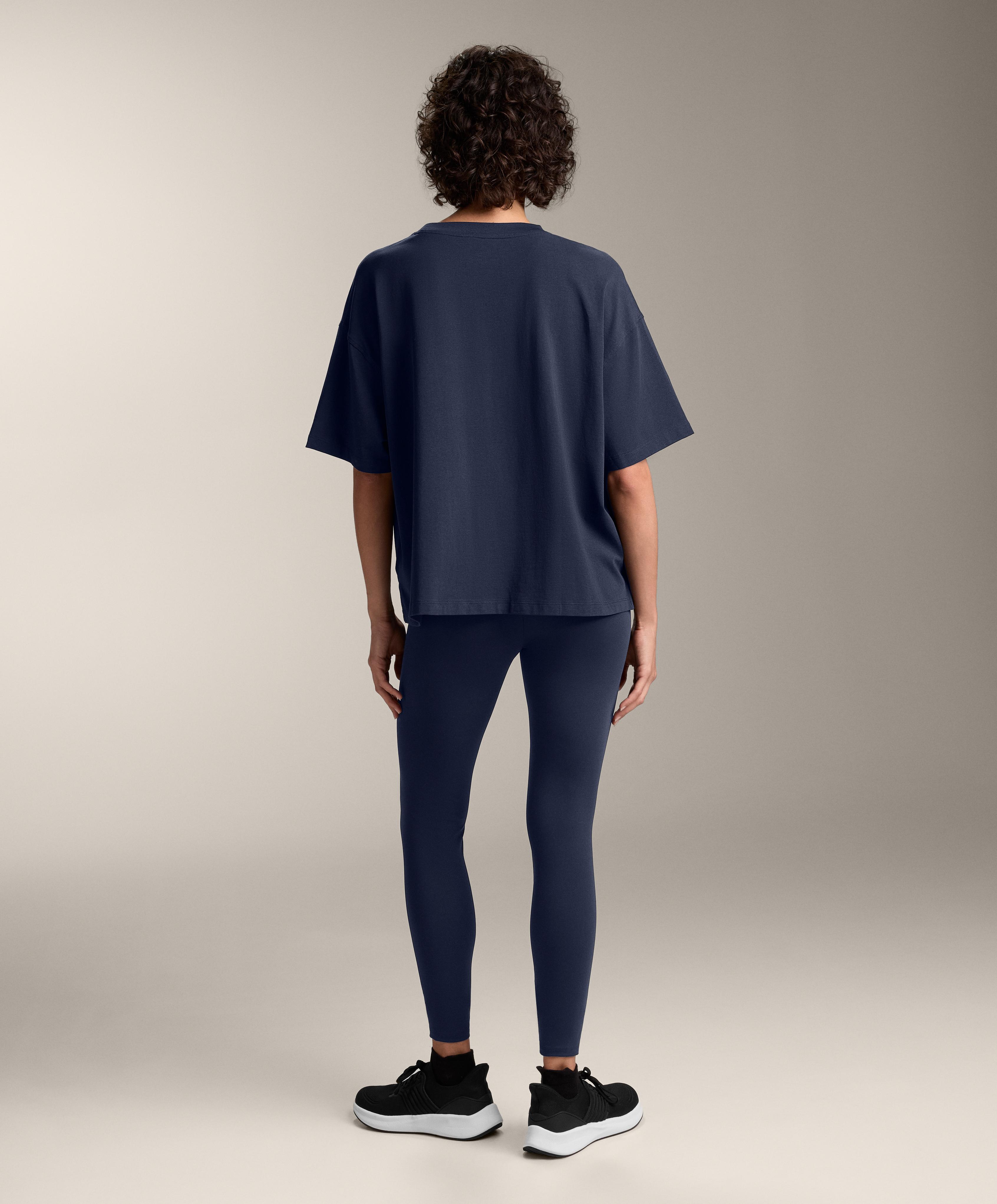 BOXY SHORT SLEEVE COTTON BLEND T SHIRT