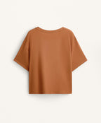 BOXY SHORT SLEEVE COTTON BLEND T SHIRT