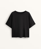 BOXY SHORT SLEEVE COTTON BLEND T SHIRT